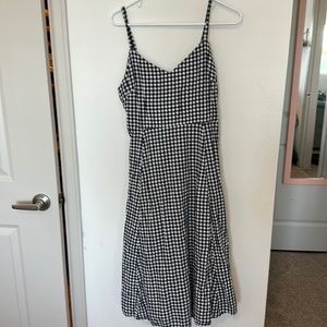 Gap Spaghetti Strap Gingham Midi Dress